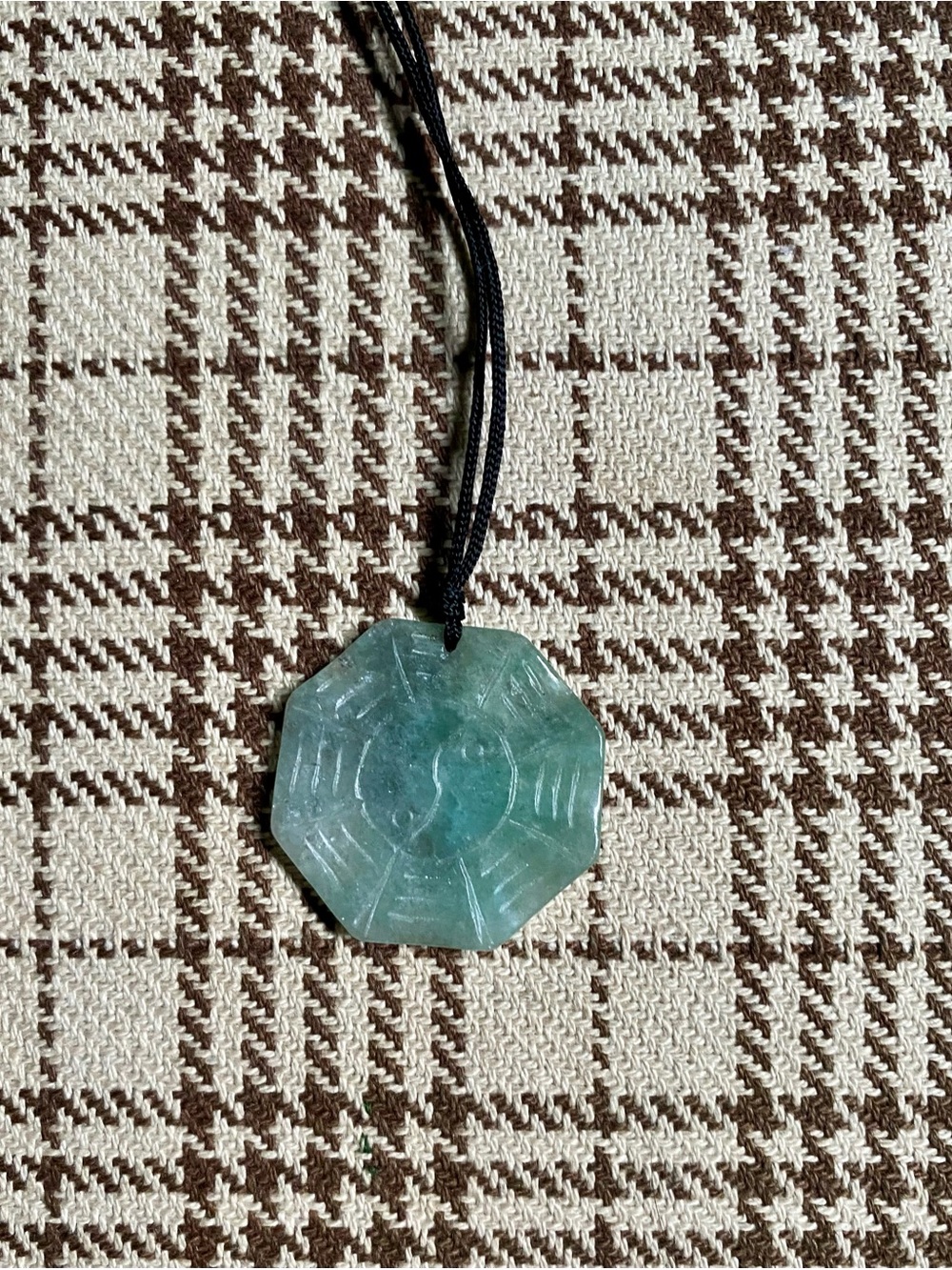Green Octagonal Stone Pendant Necklace - Women Jewelry